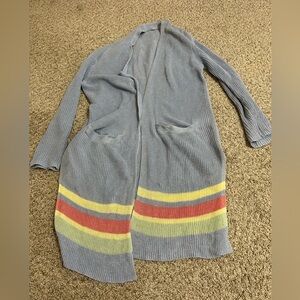 Polo Ralph Lauren Women's Linen Open-Front Cardigan Sweater Blue Mix Size XS
